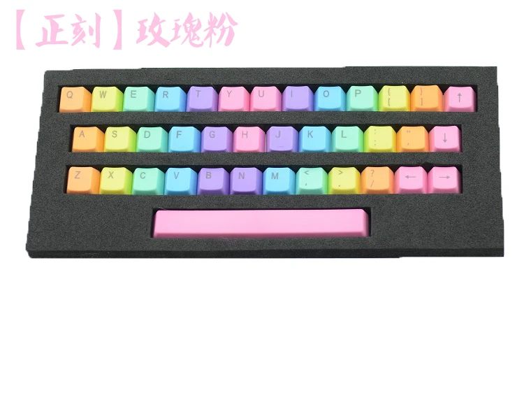 Option 2 x1 PBT лазерные радужные брелки 37 ключей в OEM профиле с вишневыми MX стеблями PBT пластиковые командные опции для gh60 xd64 tada68 87 104 96 - Цвет: Option 2 x1