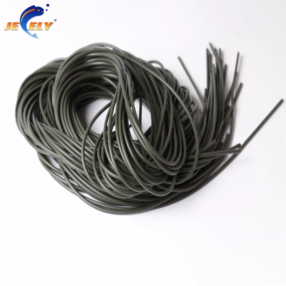 

5pcs 1.5x3.0mmx2m Brown or Dark Green Color Carp Fishing Rope Elastic Silicone Tube