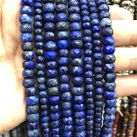 wholesale natural lapis lazuli beads4x6mm 5x8mm faceted roundel spacer gem stone loose beads for jewelry 15 5string