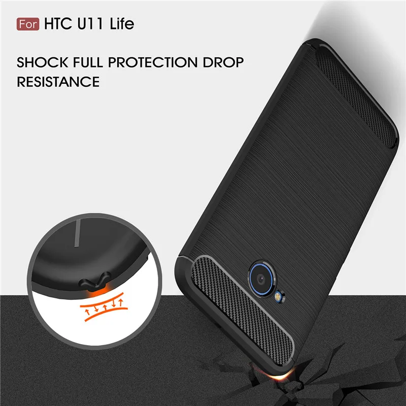 BSNOVT чехол для HTC U11 Life противоударный силиконовый матовый телефона Case Phone Funda Shell 5