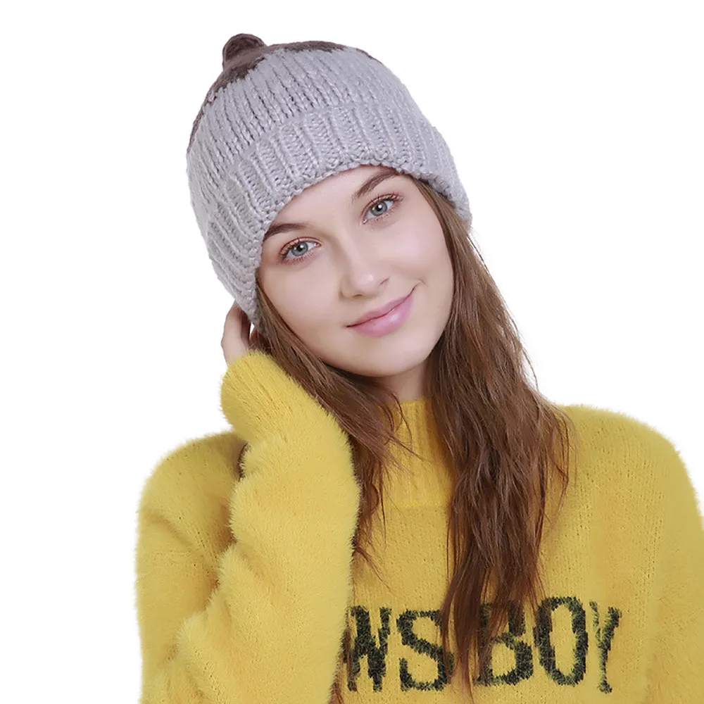 Шапка 2019 горячая Распродажа Женская Вязаная Шерстяная цветная теплая зимняя