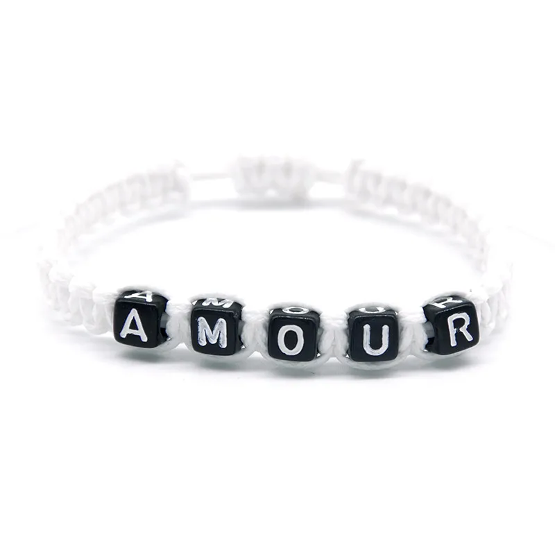 1 шт. романтическая пара AMOUR Happiness очаровательные браслеты Веревка цепочка