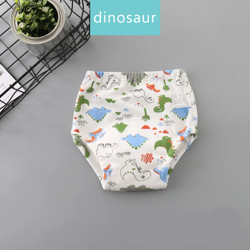 dinosaur Happyflute 6 слоев хлопчатобумажной ткани подгузник 9-17 кг дышащие многоразовые Abdl детские штаны Спортивное нижнее белье унисекс подгузник - Цвет: dinosaur