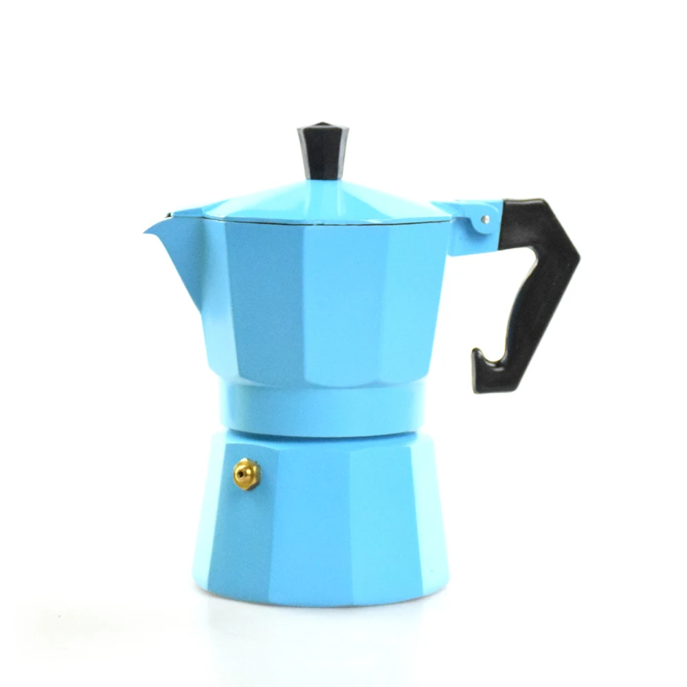 Эко кофе алюминий кофе Moka горшок 100 мл Итальянская Кофеварка эспрессо кофе Перколятор красочные бариста инструменты