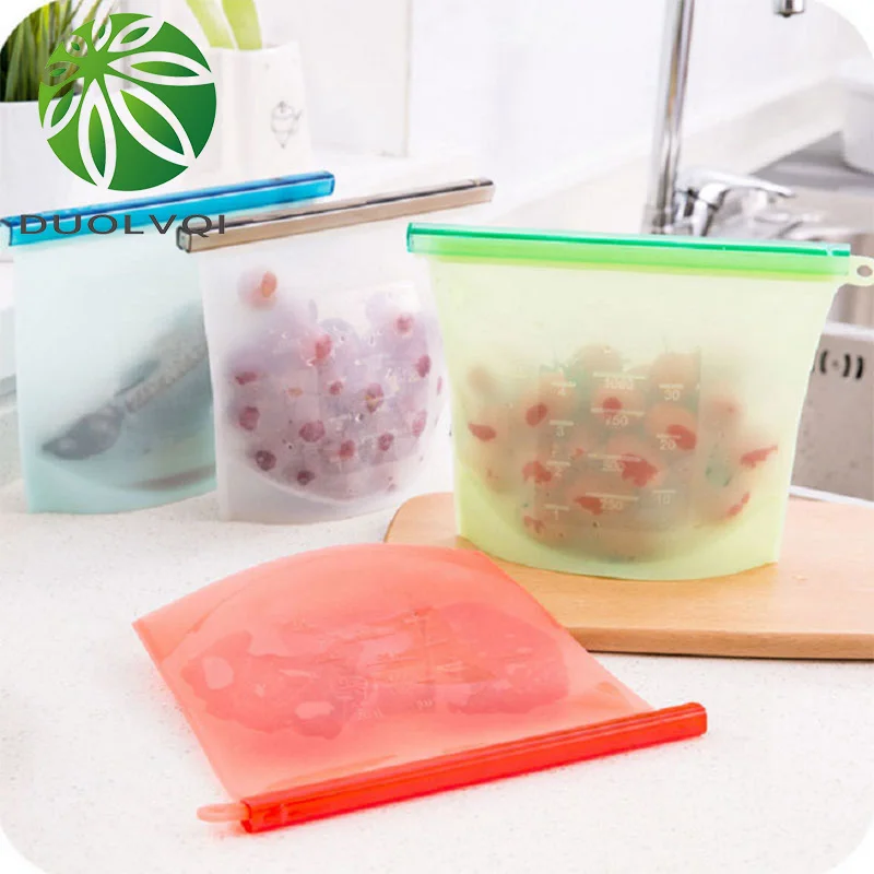 Holaroom Vacuum Food Sealer Bags Wraps Silicone Fridge Food Storage Containers Refrigerator Bag Kitchen Colored Ziplock Bags