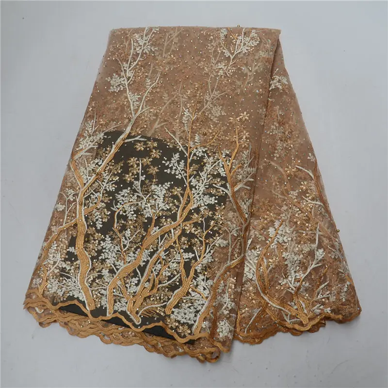 African Lace Fabric 2018 High Quality Material French With Stones and bead For Nigerian Wedding Dress -J5 | Дом и сад