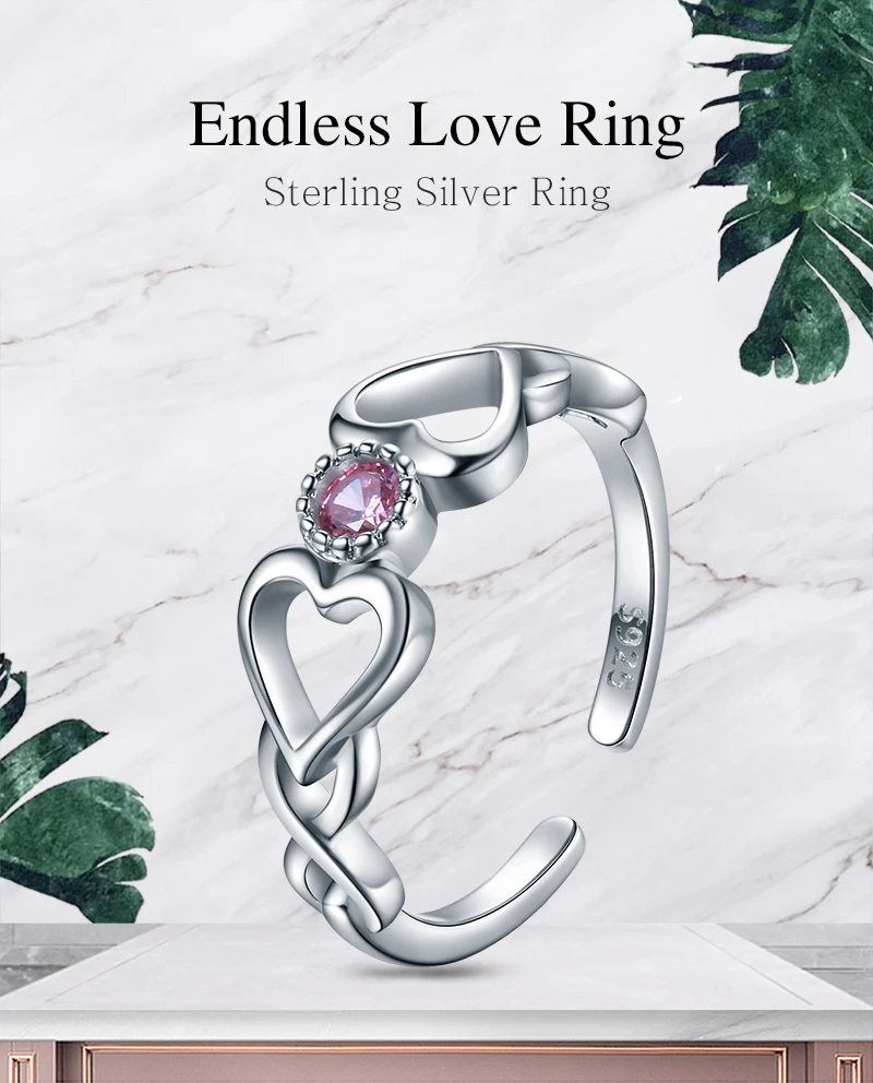 SG 925 пробы, серебряные кольца с надписью love always, с 2 сердечками и фиолетовое кольцо из циркона, модные свадебные украшения для женщин, подарки