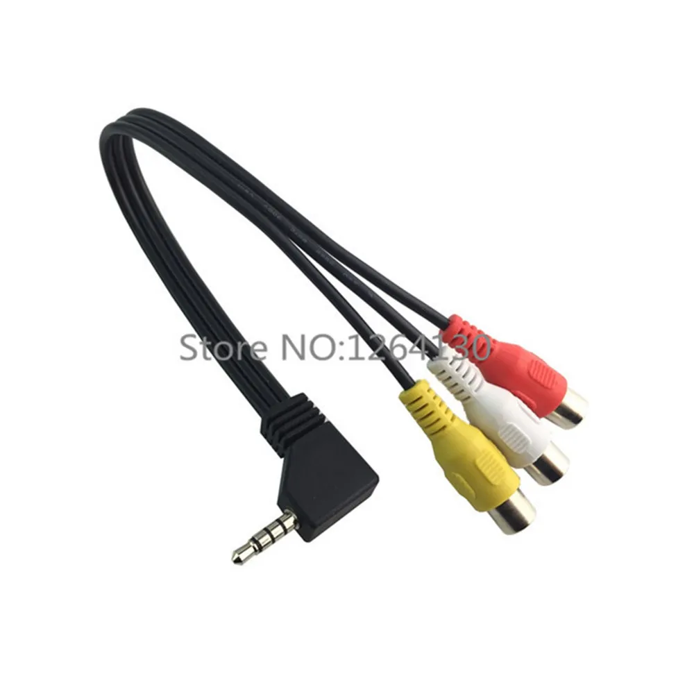 0.2M 90 Degree 3.5mm 4 pole Male To 3 RCA Female A/V video Cable Adapter For HDTV DVD Free shipping | Компьютеры и офис