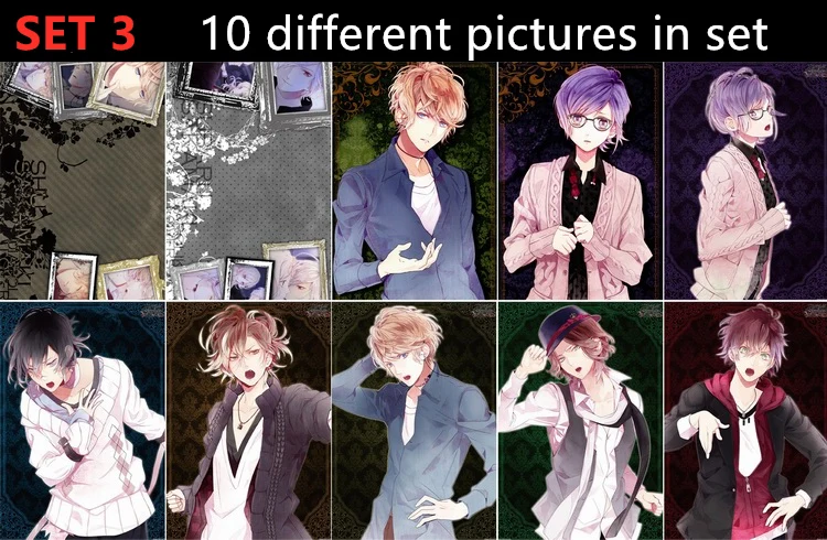 10 шт./лот дьявольские игрушки постер открытка наклейка диалловер Ayato Shuu Kanato Laito