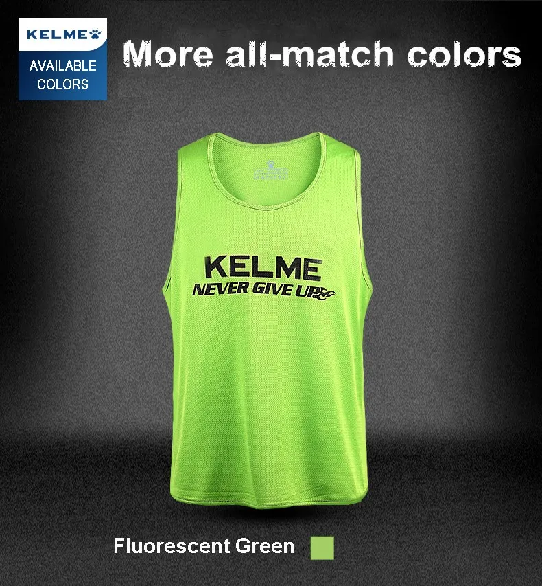 KELME мужской футбольный тренировочный жилет футбольная майка футбольная безрукавка тренировочный жилет Спортивная майка для лета K15Z248