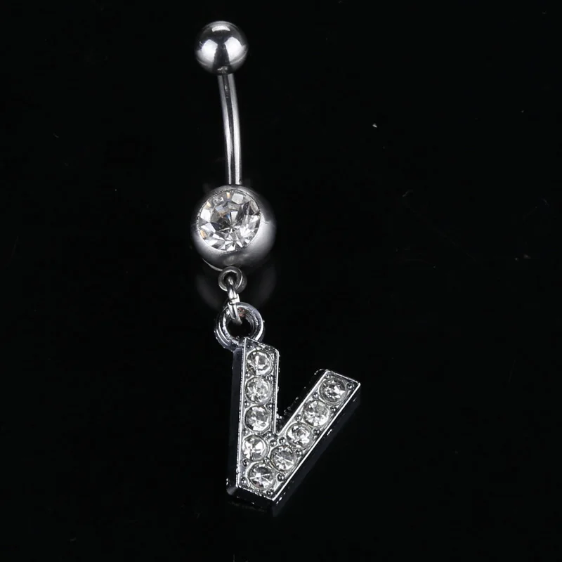 26 букв очаровательное ювелирное изделие для пирсинга живота с кристаллами S-Z