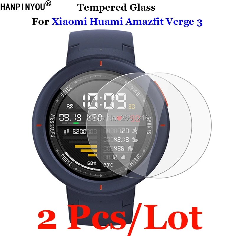 2 шт./лот для Xiaomi Huami Amazfit Verge 3 Sports Smart Watch Закаленное Стекло 9H 2.5D Защитная пленка