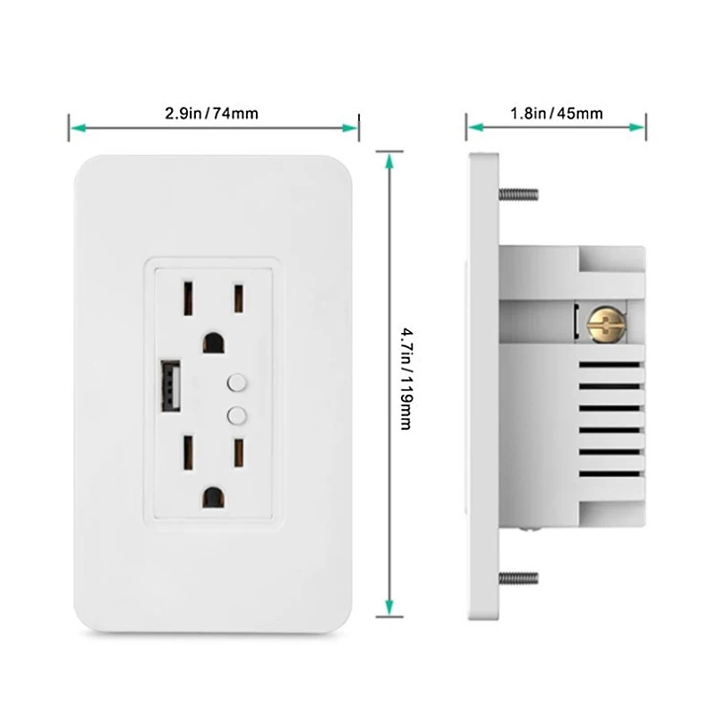 Умная Настенная Розетка WiFi с usb зарядным устройством розетка US Plug работает Alexa Google