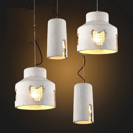 Креативные цементные подвесные светильники в стиле лофт винтажные светодиодные