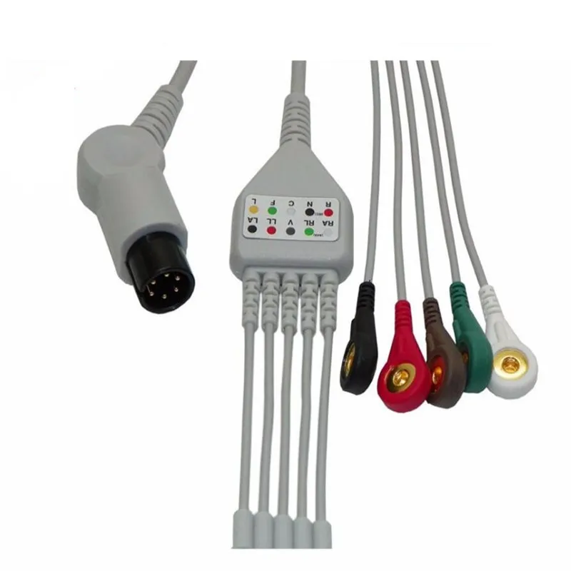 Бесплатная доставка один кусок ECG Leadwire 5 проводов для Mindray Goldway Edan использование
