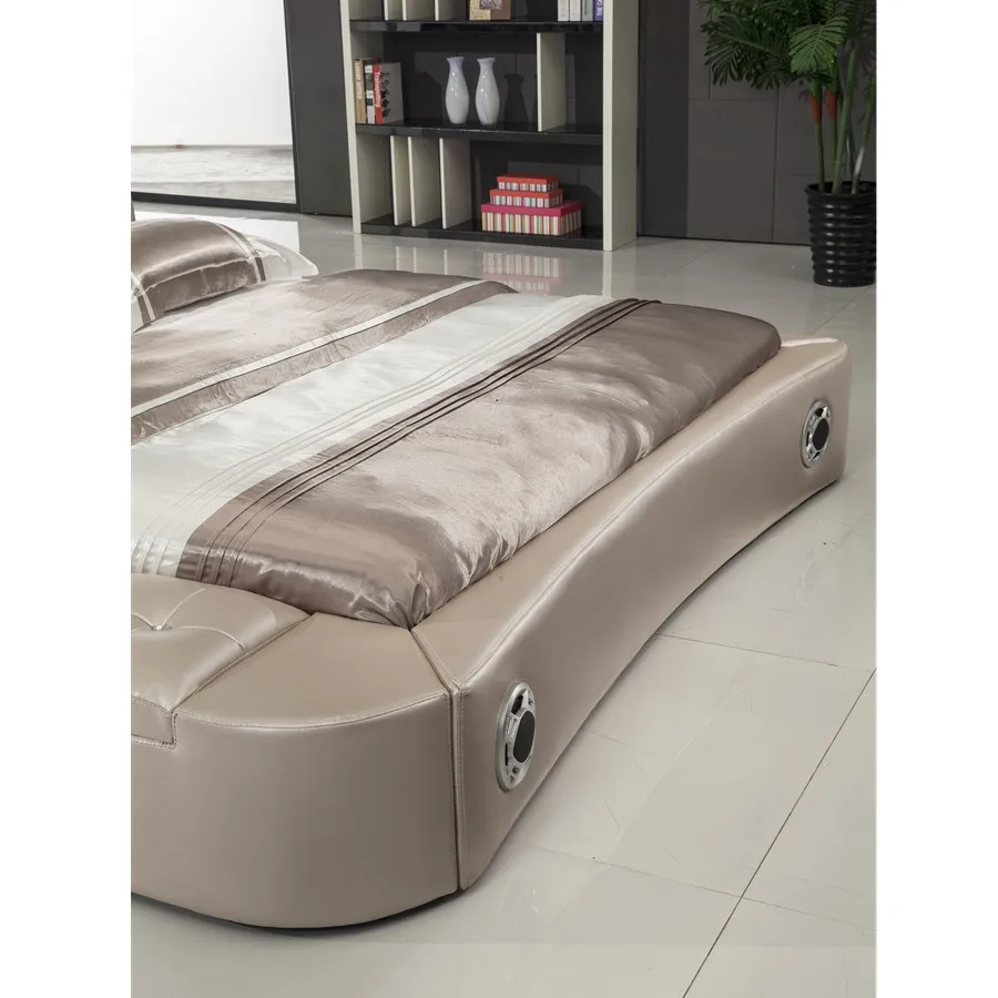 Настоящая Натуральная кожа кровать ТВ мягкие кровати спальня camas горит muebles de dormitorio yatak мобильный кварто массаж динамик bluetooth