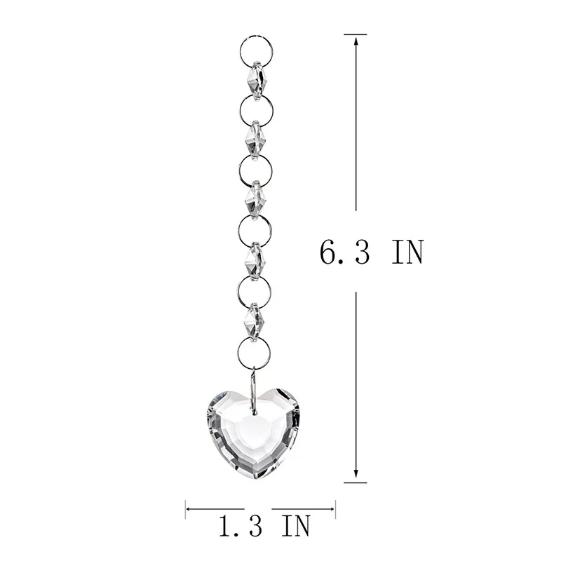 H& D 5 шт. кристаллы для люстры украшения Висячие призмы фэншуй Suncatcher Радужная подвеска чайник(сердце Висячие капли