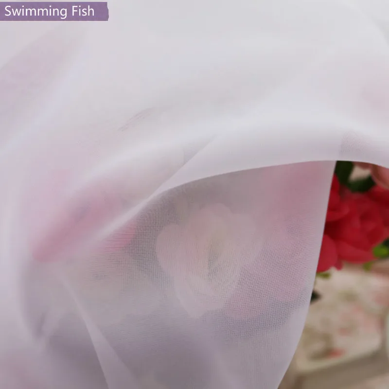 Однотонный Белый Тюль высокой плотности из куртентериленовой пряжи прозрачные