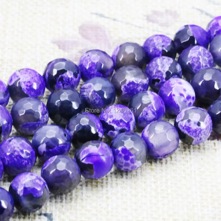 Украшения фиолетовые Ониксовые бусины сердолик блестящие круглые украшения