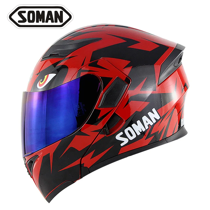 SOMAN 955 SkyEye анти-УФ 400 мотоциклетные шлемы двойные козырьки модель K5 защитные |