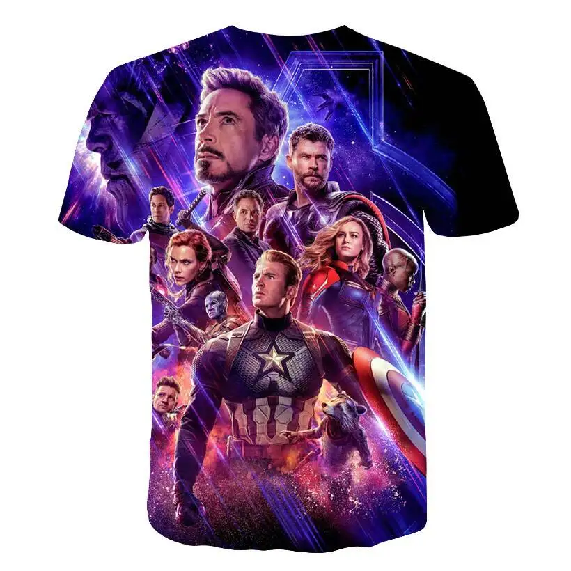 2019 новый дизайн футболки для мужчин/женщин marvel Мстители Endgame 3d Принт короткий