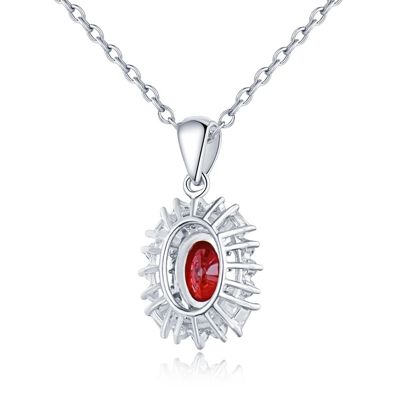 Женский кулон с натуральным Рубином из белого золота 14 карат|pendants for women|diamond ruby