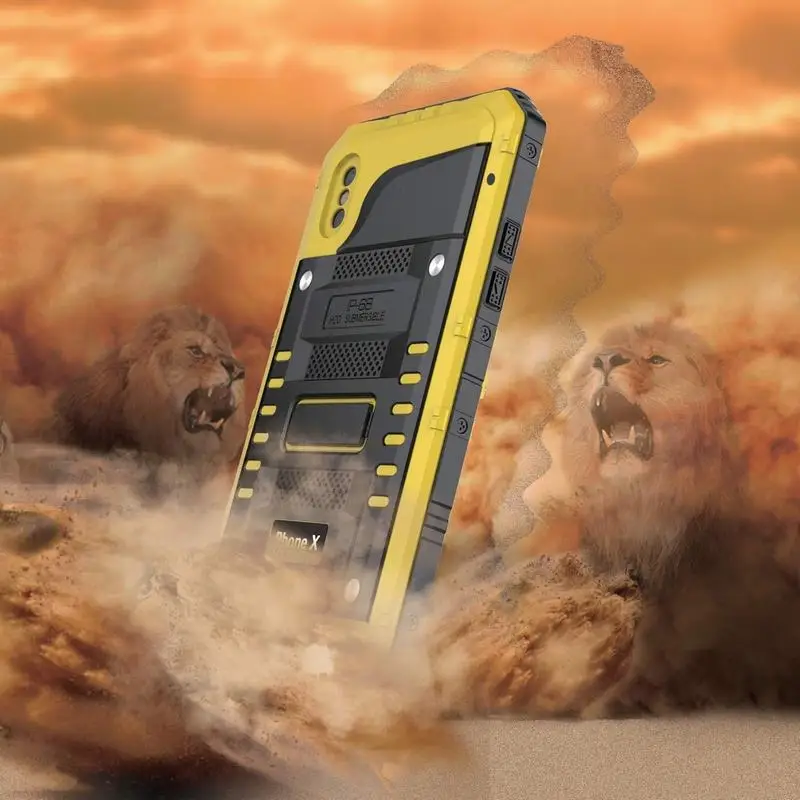 Ascromy IP68 Водонепроницаемый чехол для iPhone x Heavy Duty металлический всего тела защитное покрытие для экрана мобильного телефона для iPhone x, 8, 7, 6, 6s плюс