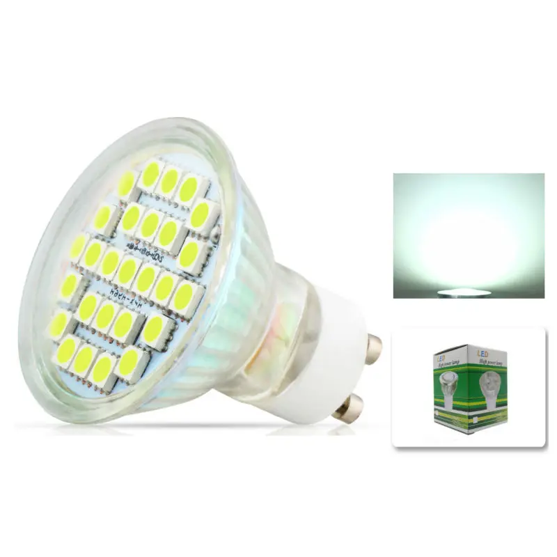1x GU10 5050 SMD 27 LED 7 Вт белый теплый прожектор точечные лампы лампа со стеклянной