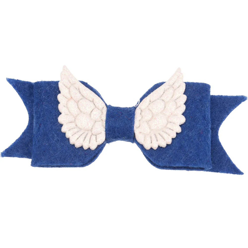 Royal Blue 10 шт. бутик Крылья Ангела банты нет заколки для волос милые аксессуары для волос модные аксессуары цветок головной убор без заколки повязка на голову - Цвет: Royal Blue