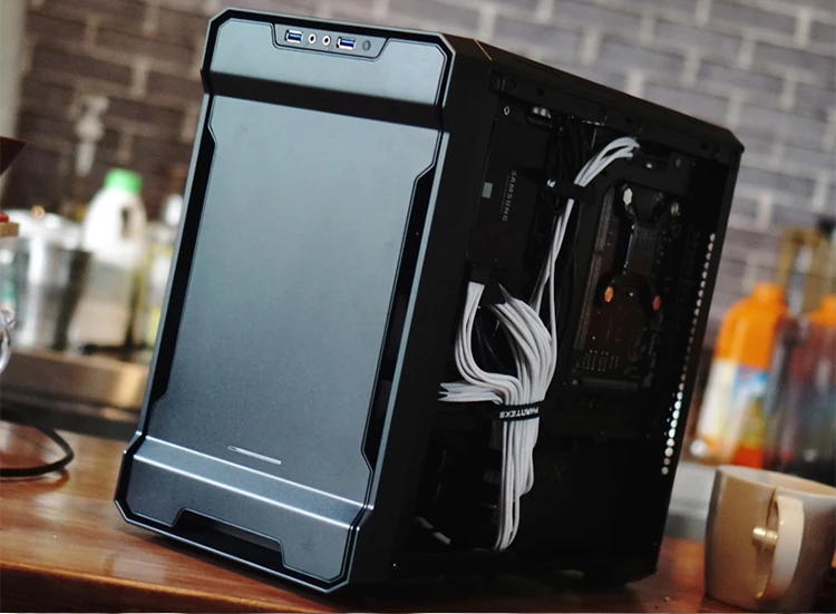 PHANTEKS 215P ITX чехол для компьютера(поддерживает материнскую плату ITX/280 водяное охлаждение/контроль температуры Бесшумная пыль с 20 см вентилятором