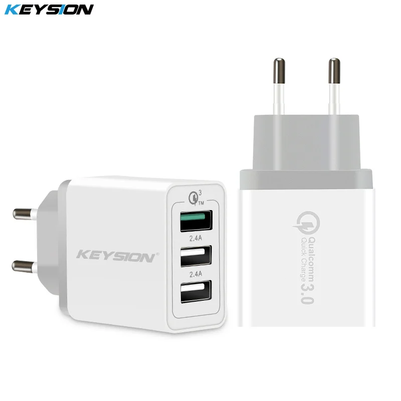 Быстрое зарядное устройство KEYSION с 3 портами QC 0 30 Вт USB для iphone XS Max XR ipad Samsung S8 Huawei