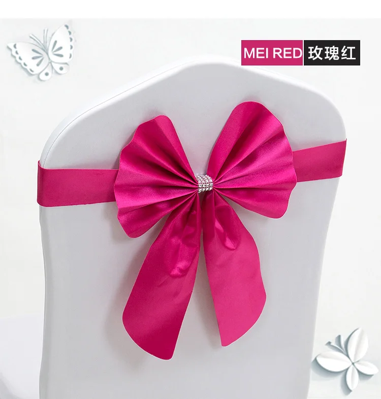 100 шт. бесплатная доставка эластичный полиуретановый пояс бантик для стула чехол