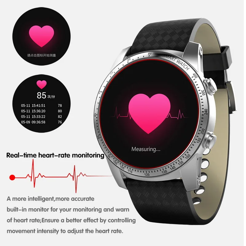 

Original KW99 Android 5.1 Smart Watch 3G MTK6580 8GB Bluetooth SIM WIFI Phone GPS Heart Rate Monitor Wearable Devices