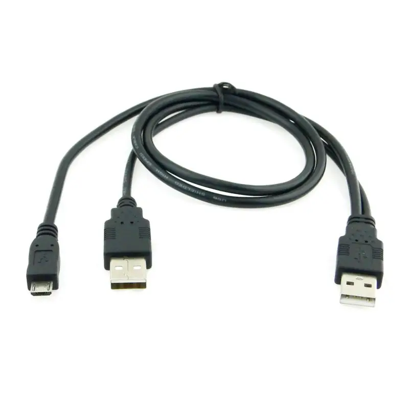 MIcro USB 5PIN Y кабель для передачи данных 2. 0 2 два типа A папа с usb источник питания