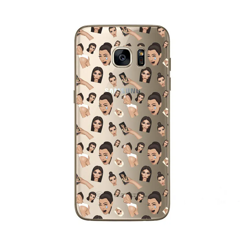 For Samsung Galaxy S7 Edge Luxury Sexy Rihanna Dark Work Funny Kimoji Cases Soft Cover Skin Funda Coque |