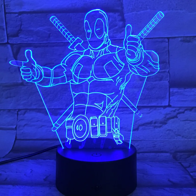 Светодиодный ночник с сенсорным выключателем 3D светильник в виде человека-героя