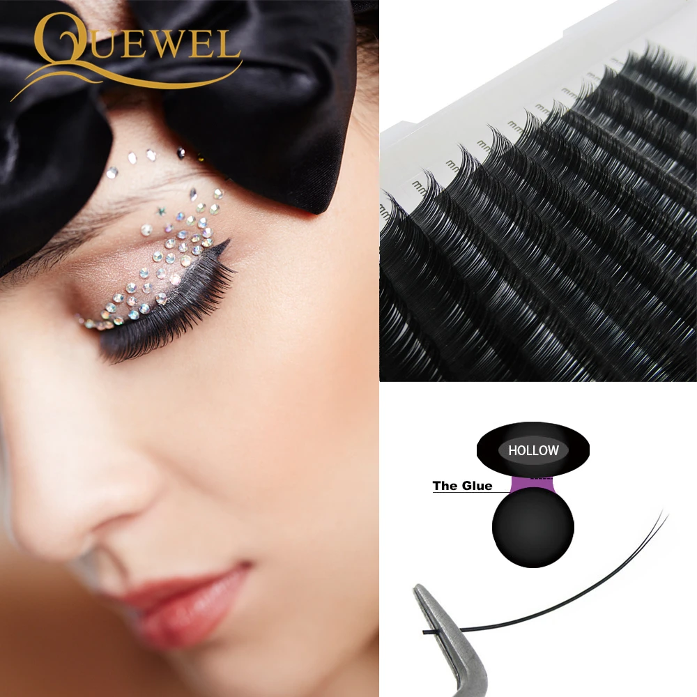 Flat Eye Lash Ellipse Silk Eyelash Extension Split Tips False Eyelashes Shaped Matte Black Natural Soft Light | Красота и здоровье