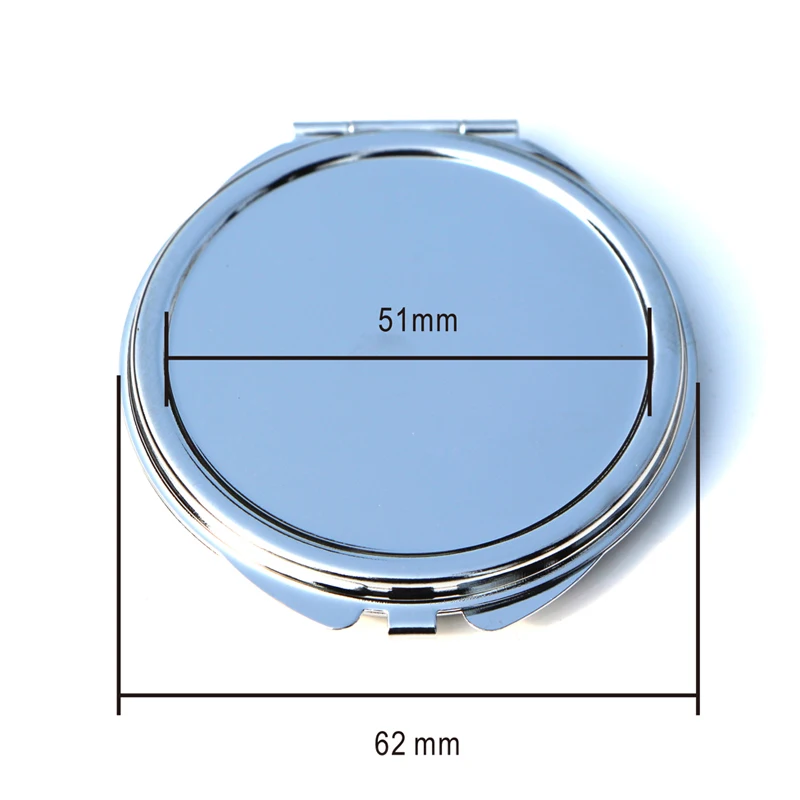Небольшой карман зеркало серебро Цветочные тиснением компактное 62 мм свадьбы