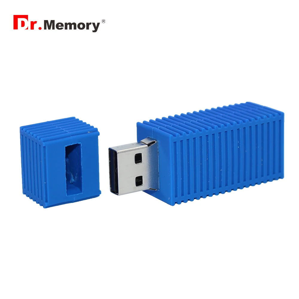 Милый контейнер, флеш-накопитель, прямоугольная Usb флеш-накопитель, 128 ГБ, 64 ГБ, 32 ГБ, 16 ГБ, 8 ГБ, 4 Гб, синяя Usb карта памяти, крутые подарки