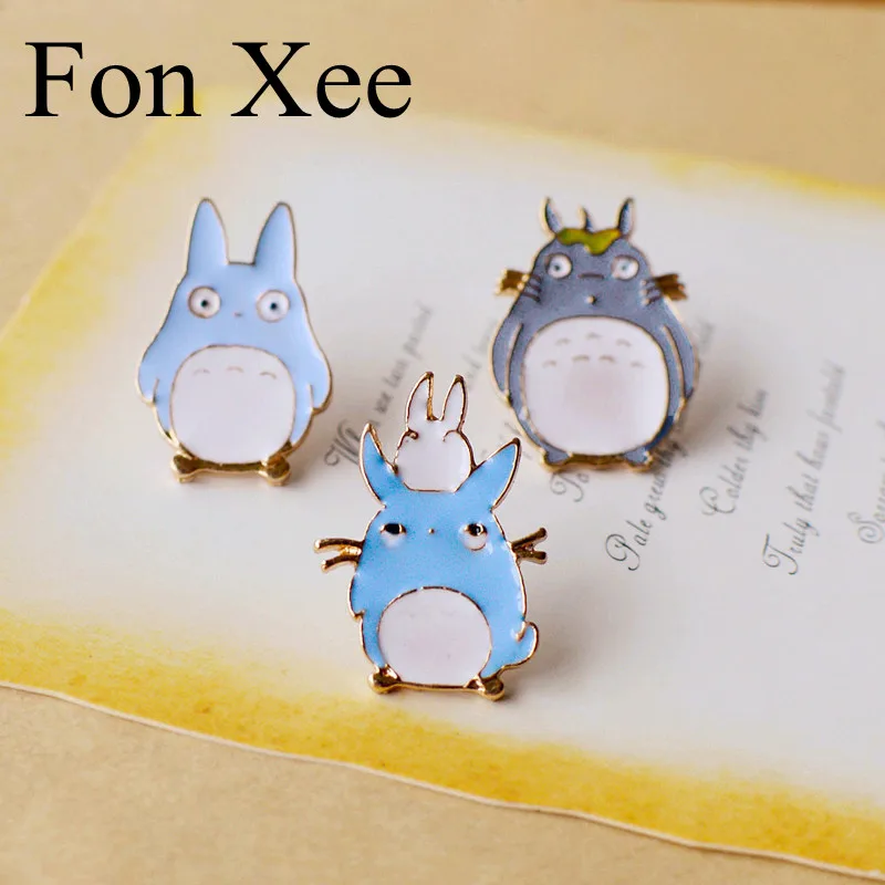 Fon Xee 6 шт./партия набор с эмалью Тоторо смешанные изделия милые детские ювелирные