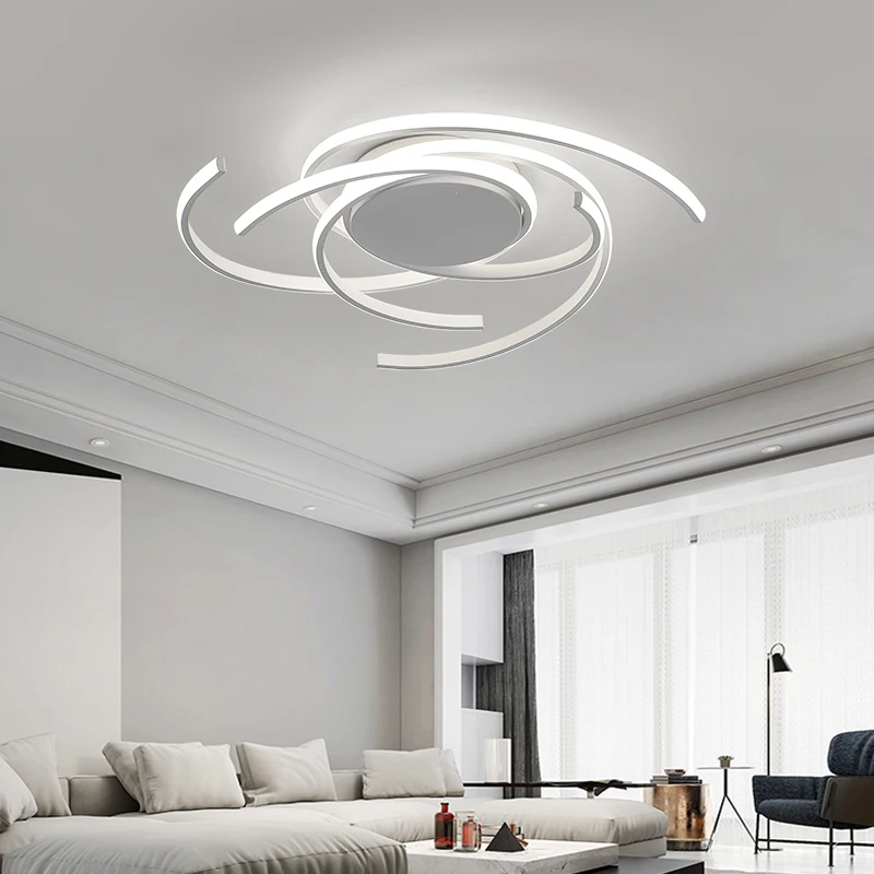 Matter-Lámpara led de techo montada en superficie para sala de estar, dormitorio, de aluminio, blanco, AC85-265V, negro