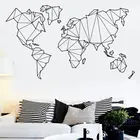 Карта мира виниловая настенная наклейка домашний декор для гостиной Геометрическая Съемная абстрактная карта мира Настенная Наклейка для спальни DT12
