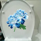 ZTTZDY, 21,2*21,9 см, ручная роспись, классический синий цветок, для дома, комнаты, современный декор, наклейка на стену, унитаз, T2-0034