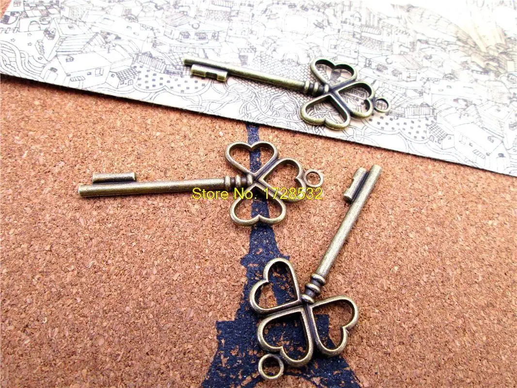 8 шт. 55*22 мм брелок в виде ключа из античной бронзы|key charms|charm charmheart key charm |