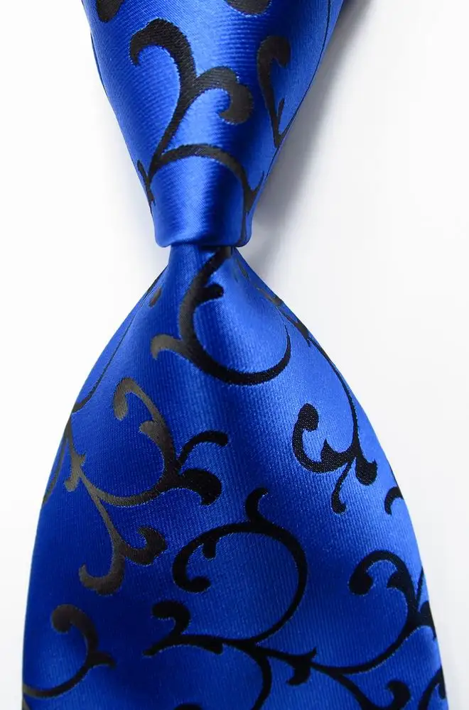 Новая мода Пейсли Цветочный галстук мужской 9 см набор шелковых галстуков синий.