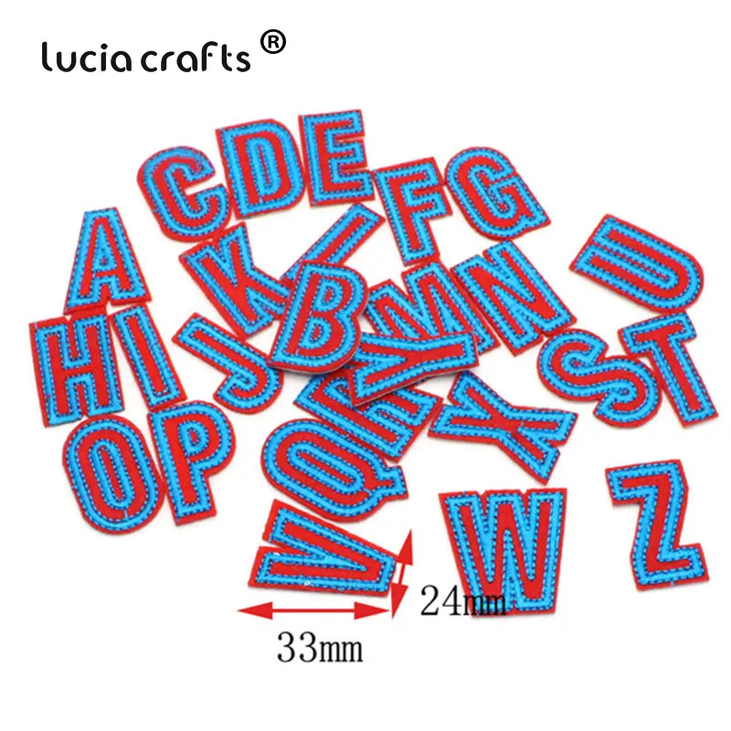 Style5 10X33mm 26pcs Lucia ремесла цифры Алфавит буквы нашивки вышитые железные на патч для Бейджи для одежды паста для сумки брюки Швейные L0404 - Цвет: Style5 10X33mm 26pcs