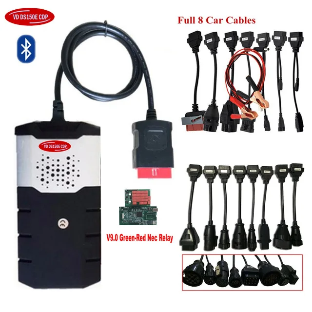 Новая плата v9.0 vd ds 150e cdp с bluetooth 2016. R0/2015. R3 OBD2 сканер инструмент для del+ + full 8