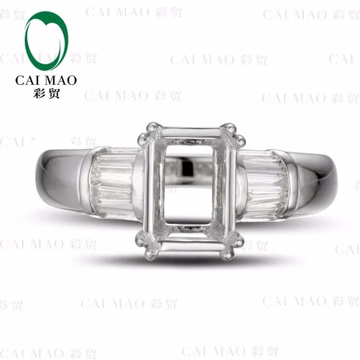 CaiMao Подушка Semi Mount кольцо настройки и 0.46ct АЛМАЗ 14 k белое золото обручальное кольцо с драгоценными камнями ювелирные изделия