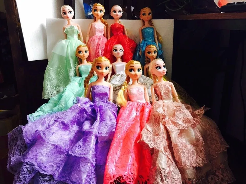 30 см Большой размер Анна Эльза принцесса ребенок новый дизайн платье различные