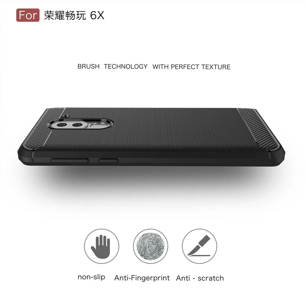 Чехол для huawei Honor 5X GR5 5C 7 Lite 6X mate 9 ТПУ углеродное волокно матовая текстура чехол